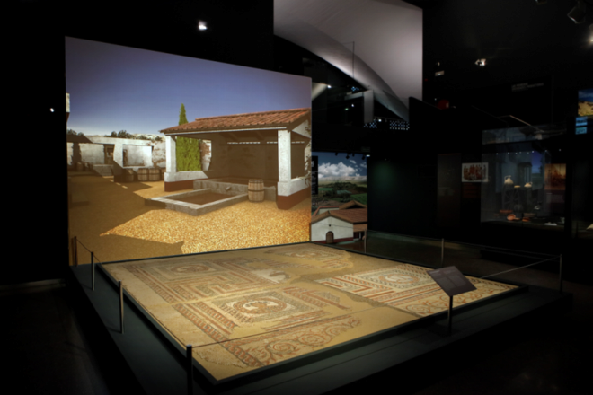 Mosaico romano y proyección